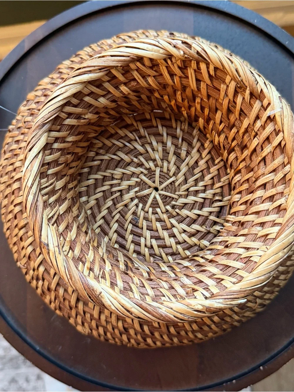 Threshold Rattan Fruit Bowl - Dark Walnut Tones